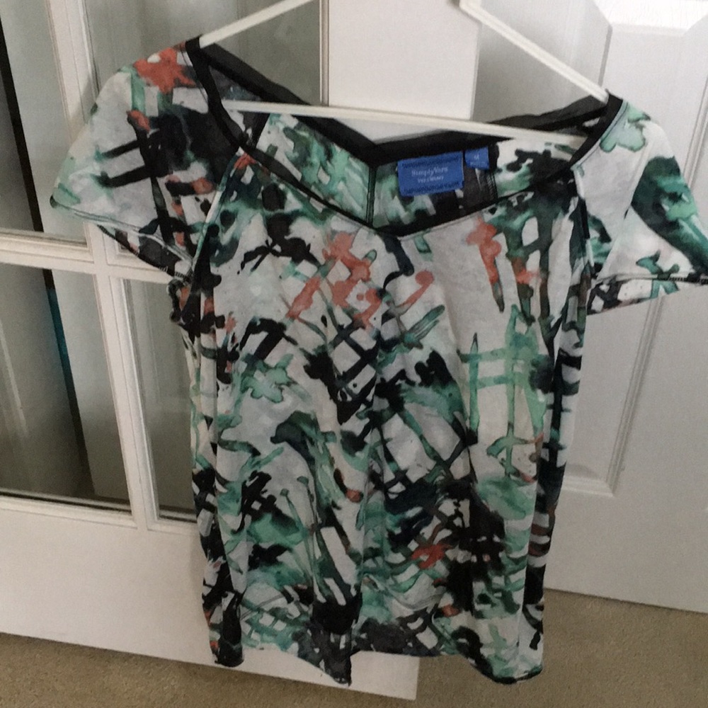 Top, multicolored short sleeve Vera Wang